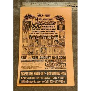 NWA LEGENDS FANFEST 2004 hand flyer fayetteville ole anderson